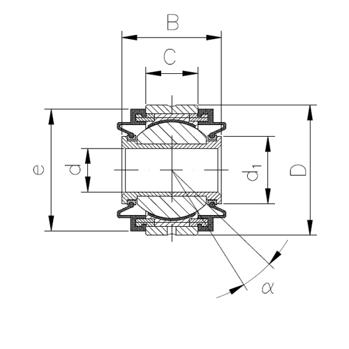 PTFE - sürtünme önleyici film kaplı pirinç, iç bileziğin etrafında soğuk biçimlendirilmiş, dış çapı dişli