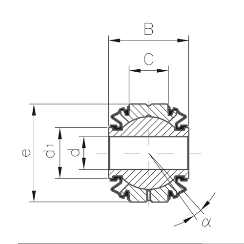  Isıl işlem görmüş çelikten. Yağlama, dış bilezikteki yağlama kanalı aracılığı ile yapılır