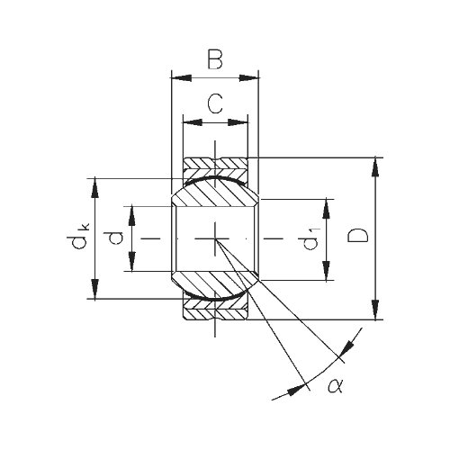 Paslanmaz çelik, taşlanmış dış çap. Mafsal yatak, dış muhafazaya preslenmiş