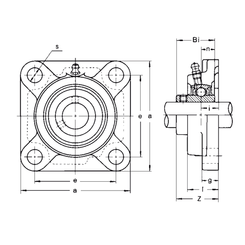 UCF 300 flanşlı yatak ağır hizmet tipi, setskurlu kilitleme sıkma bilezikli UC 300