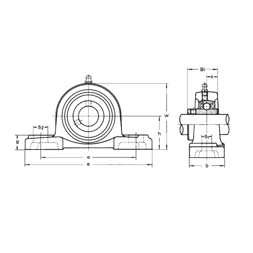 UCP 300 dik yatak ağır hizmet tipi, setskurlu kilitleme sıkma bilezikli UC 200